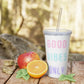 GOOD VIBES ONLY Plastic Tumbler with Straw