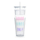 GOOD VIBES ONLY Plastic Tumbler with Straw