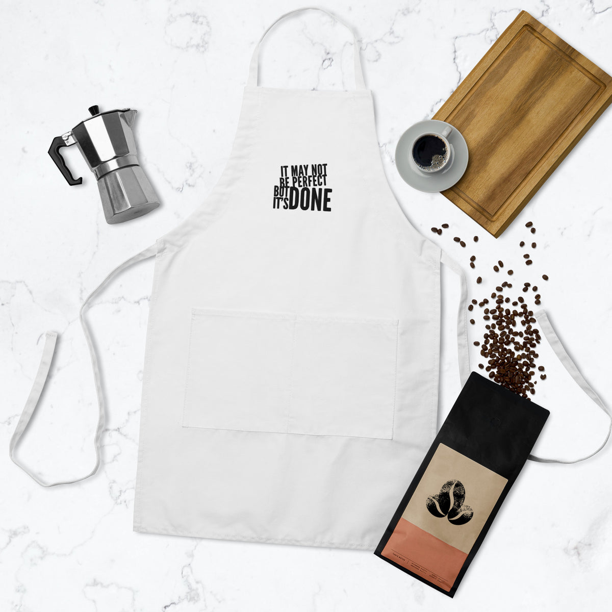 Not Perfect But Done Embroidered Apron